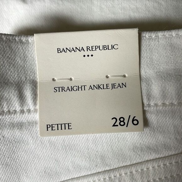 BANANA REPUBLIC High-Rise Straight Jean, White, Size 6 Petite - Picture 9 of 11